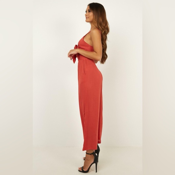 SHOWPO - RENEWED JUMPSUIT IN RUST LINEN LOOK - Picture 3 of 9